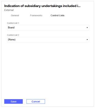 The Control List tab shows two drop-down menus with control lists selected. 